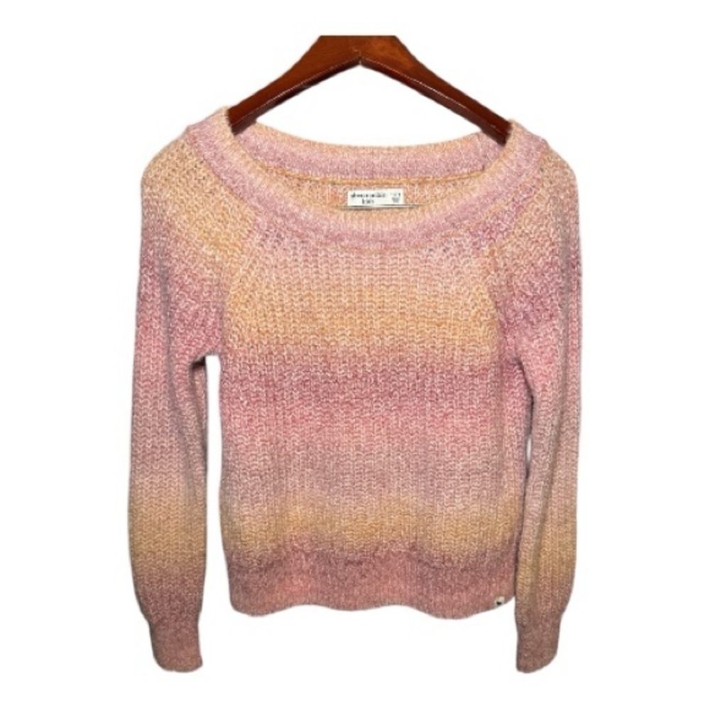 Abercrombie & Fitch Kids Pastel Rainbow Ombre Knit Sweater Size 11/12 Girls